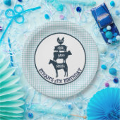 De blauwe Verjaardag van het Meisje van het Thema Papieren Bordje (Feest)