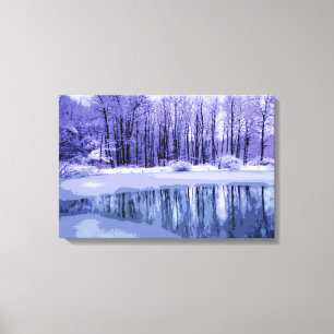 De blauwe Vijver van de Winter Canvas Afdruk