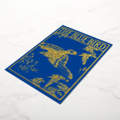 De blauwe vogel -  goud folie uitnodiging (Gedraaid)