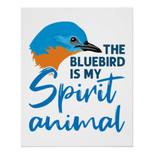 De blauwe vogel is mijn bezielde dierblauwe vogel perfect poster