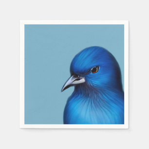 De blauwe vogel servet