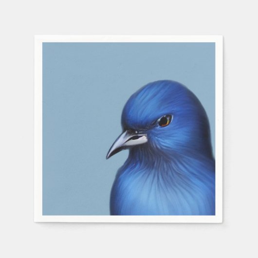 De blauwe vogel servet (Voorkant)