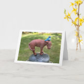 De blauwe vogel van geluk kaart (Gele Bloem)