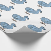 De blauwe Vogel van het Dodo van de Cartoon Cadeaupapier (Hoek)