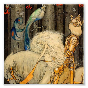 “De Blauwe Vogel” van John Bauer Foto Afdruk