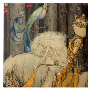 “De Blauwe Vogel” van John Bauer Tegeltje