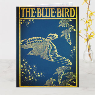 De blauwe vogel - vintage boekcover kaart
