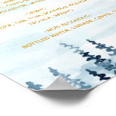 De Blauwe Waterverf Drink Menú Poster (Hoek)