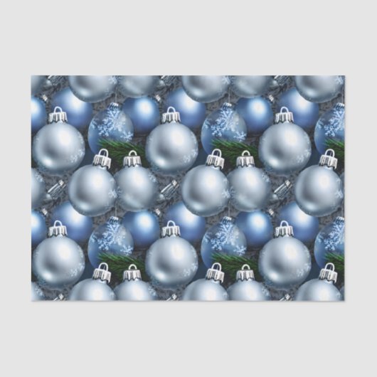 De Blauwe & Zilveren Kerstmisbol Serie Design 12 Tissuepapier (Voorkant)
