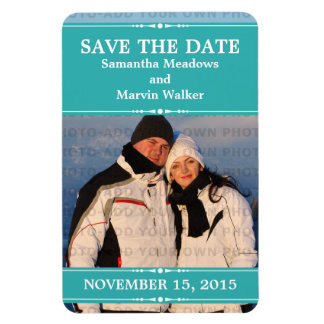 De blauwgroen Eenvoudige Foto sparen de Magnet van Magneet