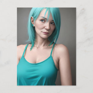 De Blauwgroen gehuurde vrouw Briefkaart