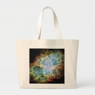De blauwgroen Nevel van de Krab Grote Tote Bag