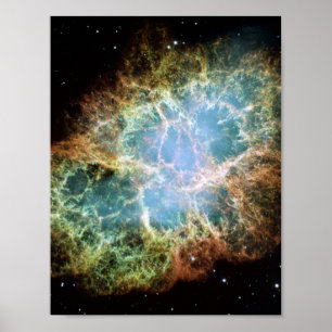 De blauwgroen Nevel van de Krab Poster