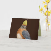 De blauwvogelkaart reinigen kaart (Gele Bloem)