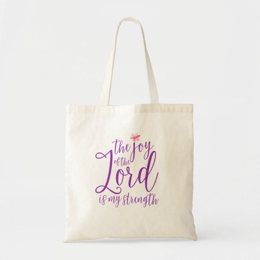 De blijdschap van de Paarse Schrift Tote Bag (Voorkant)