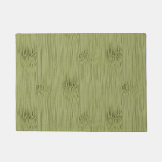 De blik van Bamboe in Olive Moss Green Wood Grain Deurmat (Voorkant)