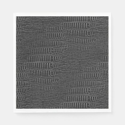 De blik van de zwarte realistische Alligatorhuid Servetten (Voorkant)