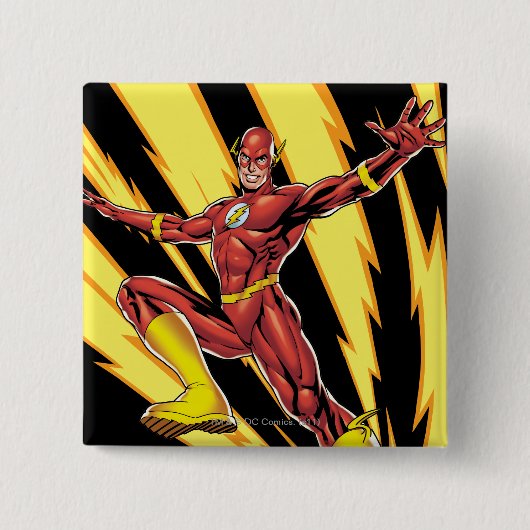 De blikbouten van de Flits Vierkante Button 5,1 Cm (Voorkant)