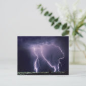 De bliksem over Salt Lake Valley, Utah. Briefkaart (Staand voorkant)