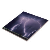 De bliksem over Salt Lake Valley, Utah. Tegeltje (Zijkant)