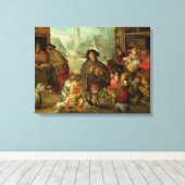 De Blind Hurdy Gurdy Player Canvas Afdruk (Insitu (Houten vloer))