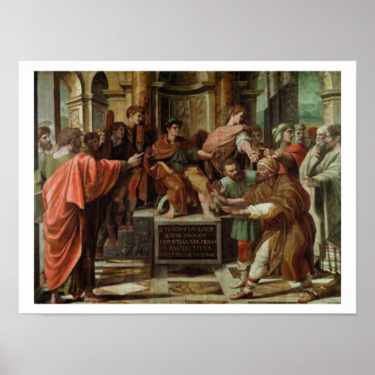 De Blinding van Elymas (cartoon voor de Sistine Ch Poster (Voorkant)