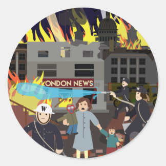 De Blitz 1940 WOII (eenvoudige geschiedenis) Ronde Sticker