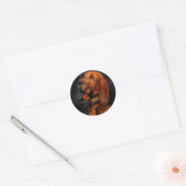 De bloedhond ronde sticker (Envelop)
