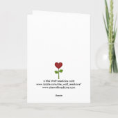 De bloeiende Bloem van het Hart - Vriendschap Kaart (Achterkant)