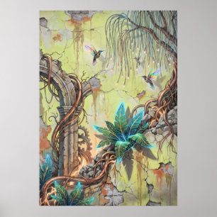 De Bloeiende Boom van Licht Spirituele Wandkunst Poster