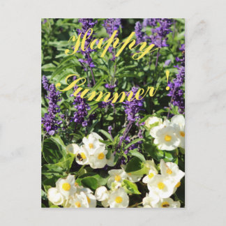 De bloeiende lavander en begonium briefkaart