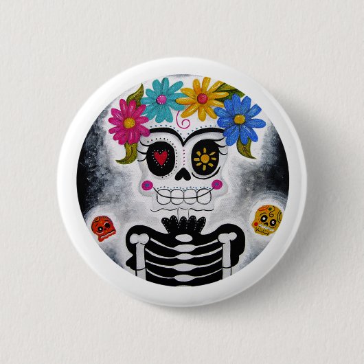 De bloem ronde button 5,7 cm (Voorkant)