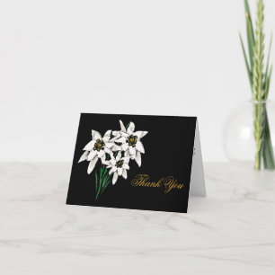 De Bloem van het edelweiss dankt u kaardt Bedankkaart