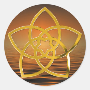 De Bloem van het Venus van het symbool/GOUDEN Ronde Sticker