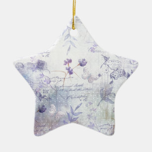 De Bloemen Decoupage van de lavendel Keramisch Ornament