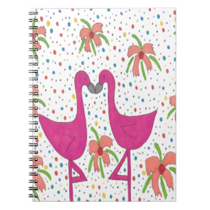 De bloemen Fiesta van de Flamingo Notitieboek