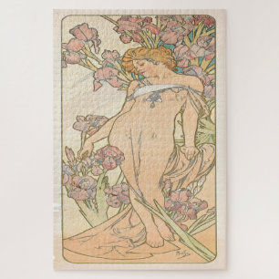 De Bloemen - Iris 1898: Een Art Nouveau door Mucha Legpuzzel