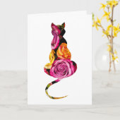 De bloemen Kaart van de Verjaardag van de Kat (Gele Bloem)