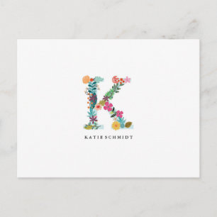De bloemen Kaart van het Monogram van de Brief