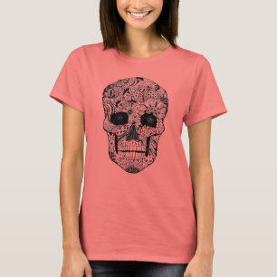 De bloemen Krabbel van de Schedel T-shirt