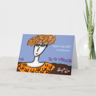De bloemen kweken 7 " x5" Wenskaart w/env Kaart