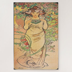 De Bloemen - Roos: Art Nouveau door Mucha Editie 2 Legpuzzel