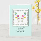 De Bloemen van de moed in vierkant-Kanker Kaart (Gele Bloem)