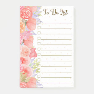 De bloemen van de waterverf om Post-het Nota's van Post-it® Notes