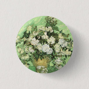 De bloemen van Van Gogh in de vaas Ronde Button 3,2 Cm