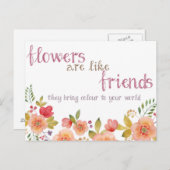 De bloemen zijn als het Briefkaart van het Citaat (Voorkant / Achterkant)