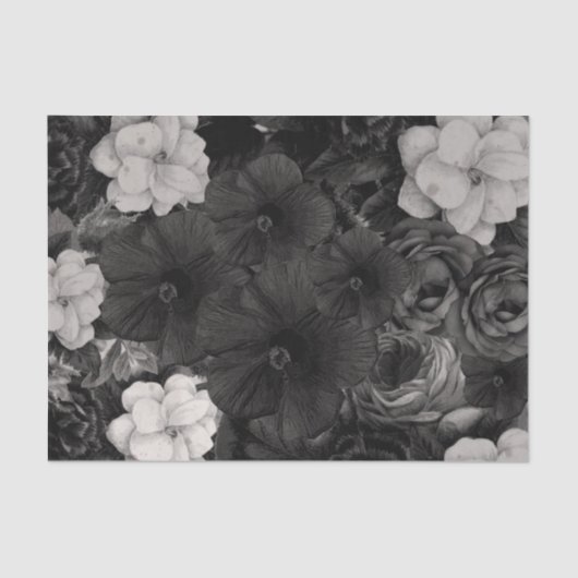 De BloemenCollage van Black&White Tissuepapier (Voorkant)