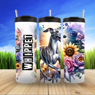 De bloemendroom van een Whippet Thermosbeker