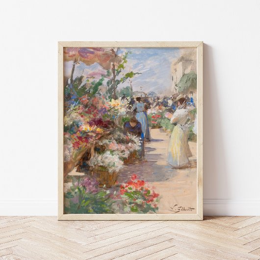 De bloemenmarkt | Victor Gabriel Gilbert Poster