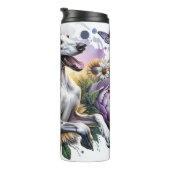 De bloemensereniteit van Ibizan Hound Thermosbeker (Geroteerd rechts)